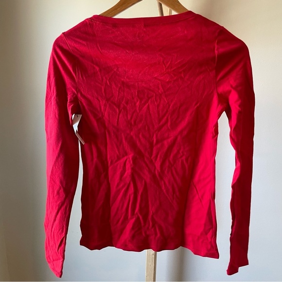 No Boundaries Red Long Sleeve Scoop Neck Tee - Women's Small NWT - Picture 4 of 7